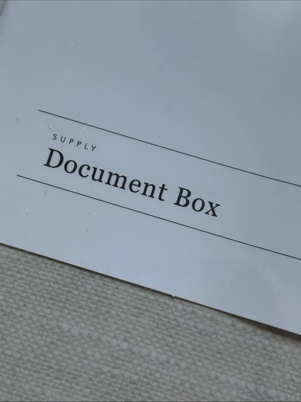 Sugar Paper Document Box with Box Labels